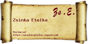 Zsinka Etelka névjegykártya